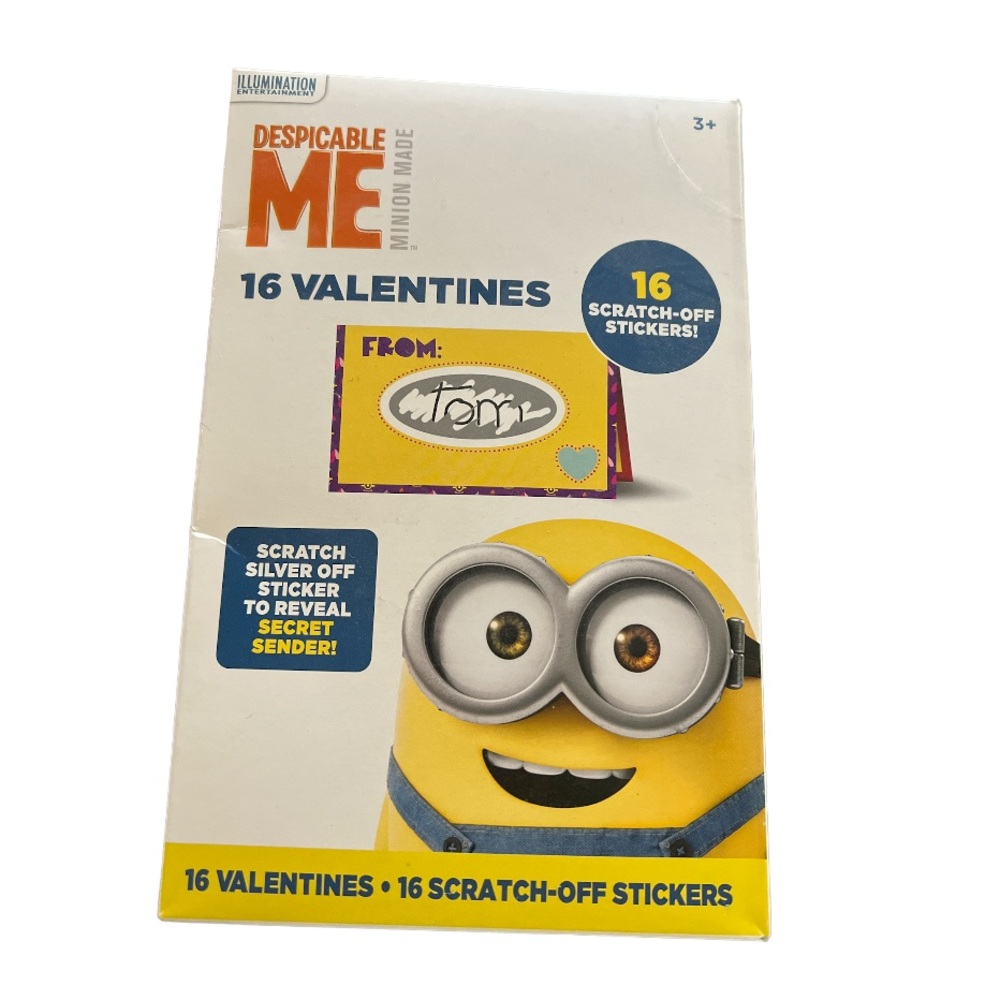 Despicable Me Valentines, 16 Valentines/16 scratch off stickers